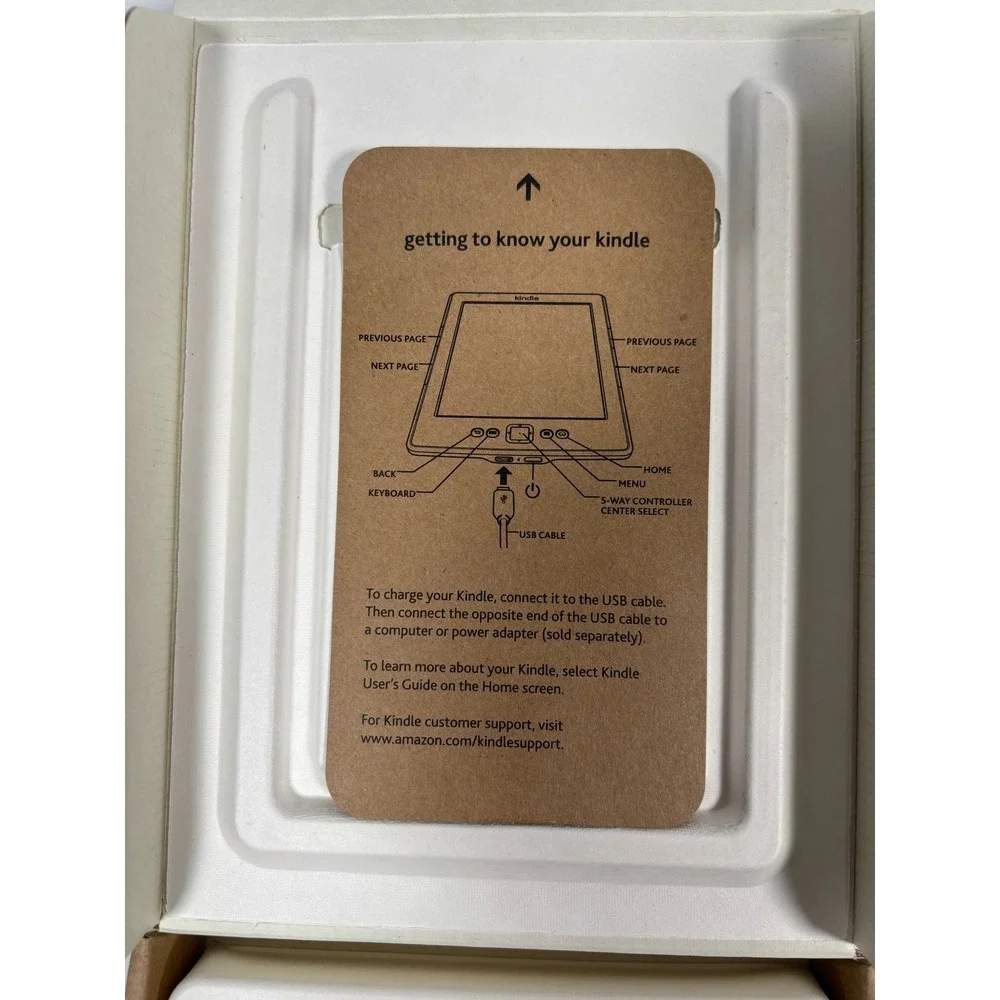 Amazon Kindle 4th Gen 6in E-Reader Wi-Fi Graphite D01100 Special Offers Boxed